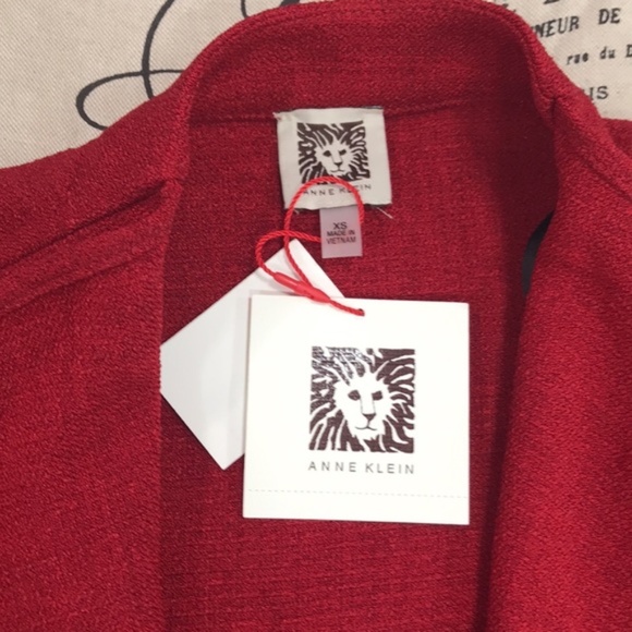 Anne Klein Burgundy Open Cardigan - Picture 5 of 6